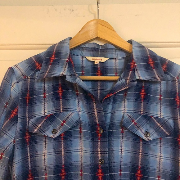 Sundance southwestern style Aztec plaid button up size S - Picture 5 of 12